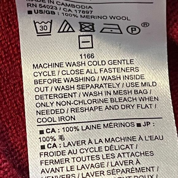 New! Banana Republic Factory 100% Merino Wool Quarter-Zip Sweater in Cognac Red - Picture 15 of 16